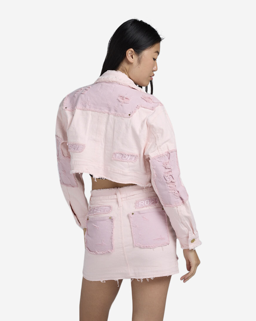 Shop First Row Twill Contrast Cropped Jacket FRLJ3001 multi