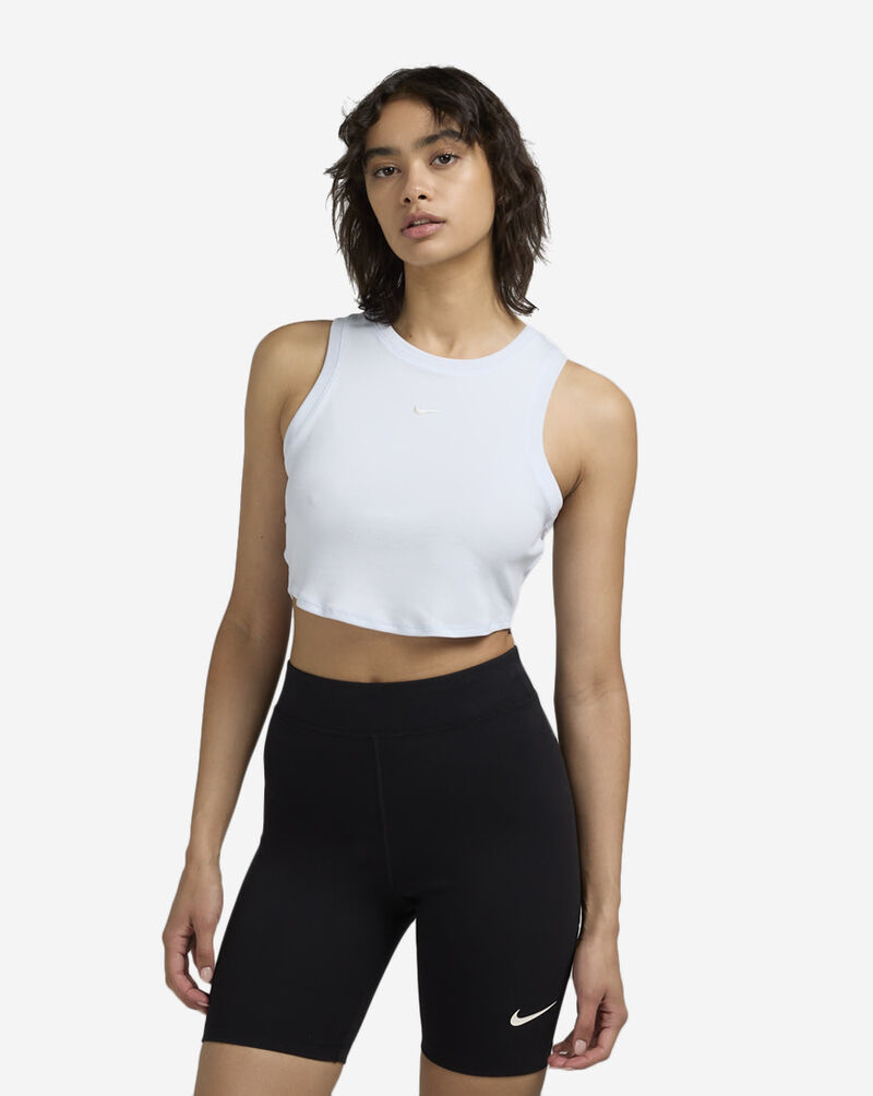 Nike NSW Chill Knit Tight Cropped Mini-Rib Tank Top FB8279-423 Blue 1