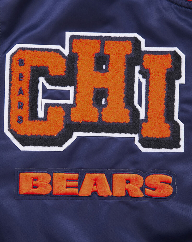 PRO STANDARD Chicago Bears Mash Up Rib Satin Jacket FCH6410396-MOM Blue 2