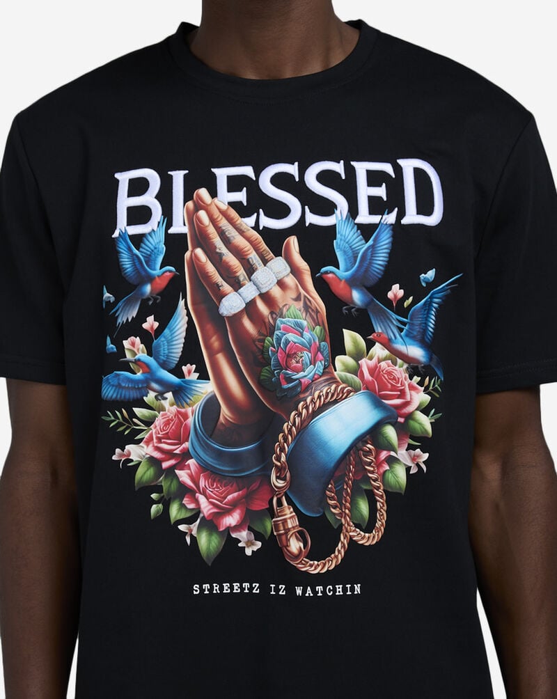 STREETZ IS WATCHIN Blessed Tee SIW5141-BLK Black 3