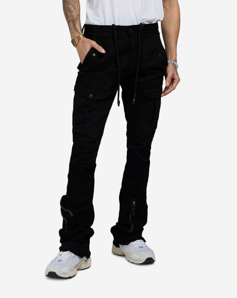 Stacked Herringbone Twill Cargo Pant