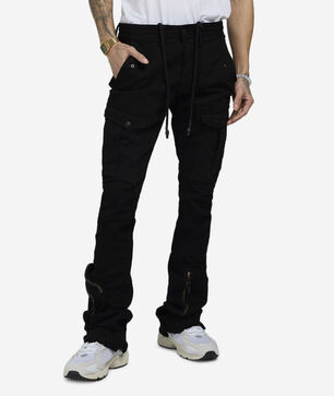 Stacked Herringbone Twill Cargo Pant