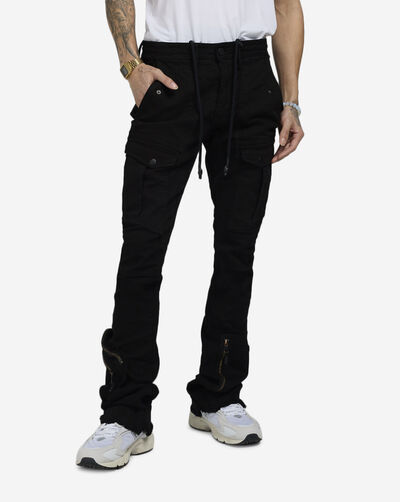 Stacked Herringbone Twill Cargo Pant