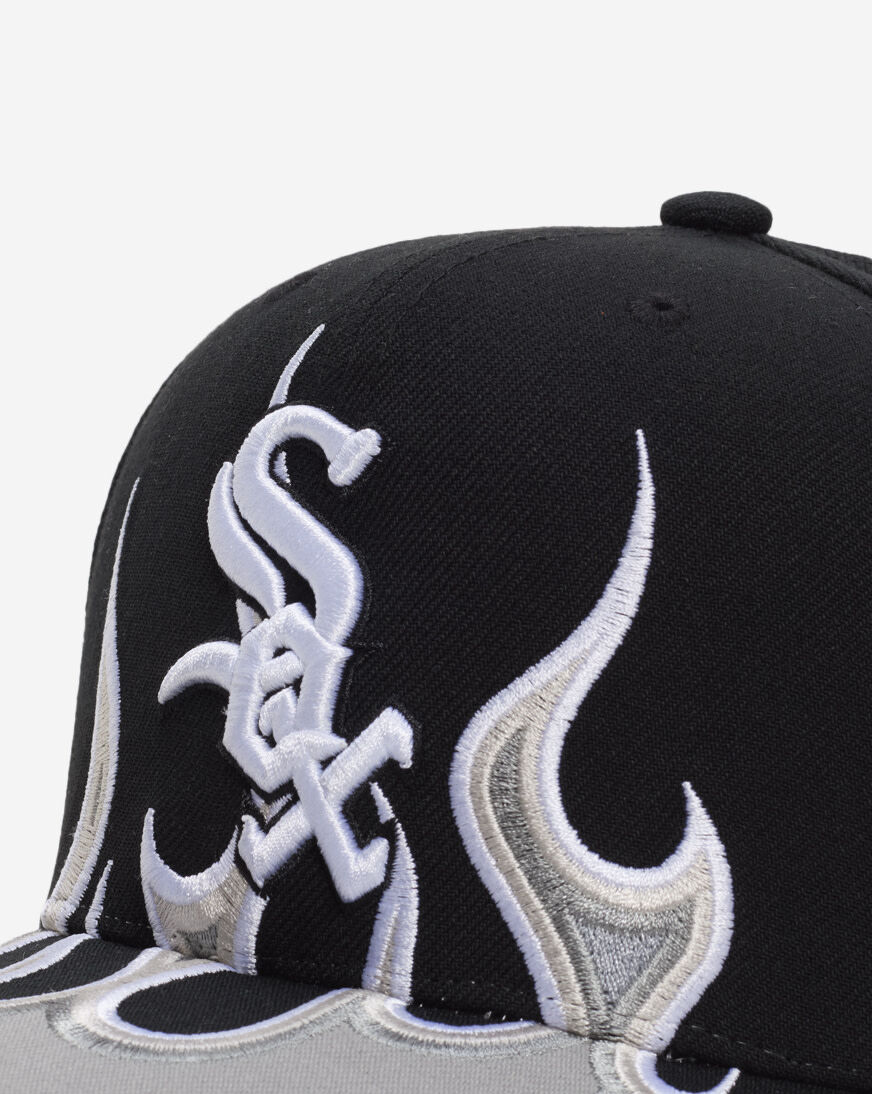 Shop Mitchell Ness Chicago White Sox Pro Crown Flames Snapback Hat