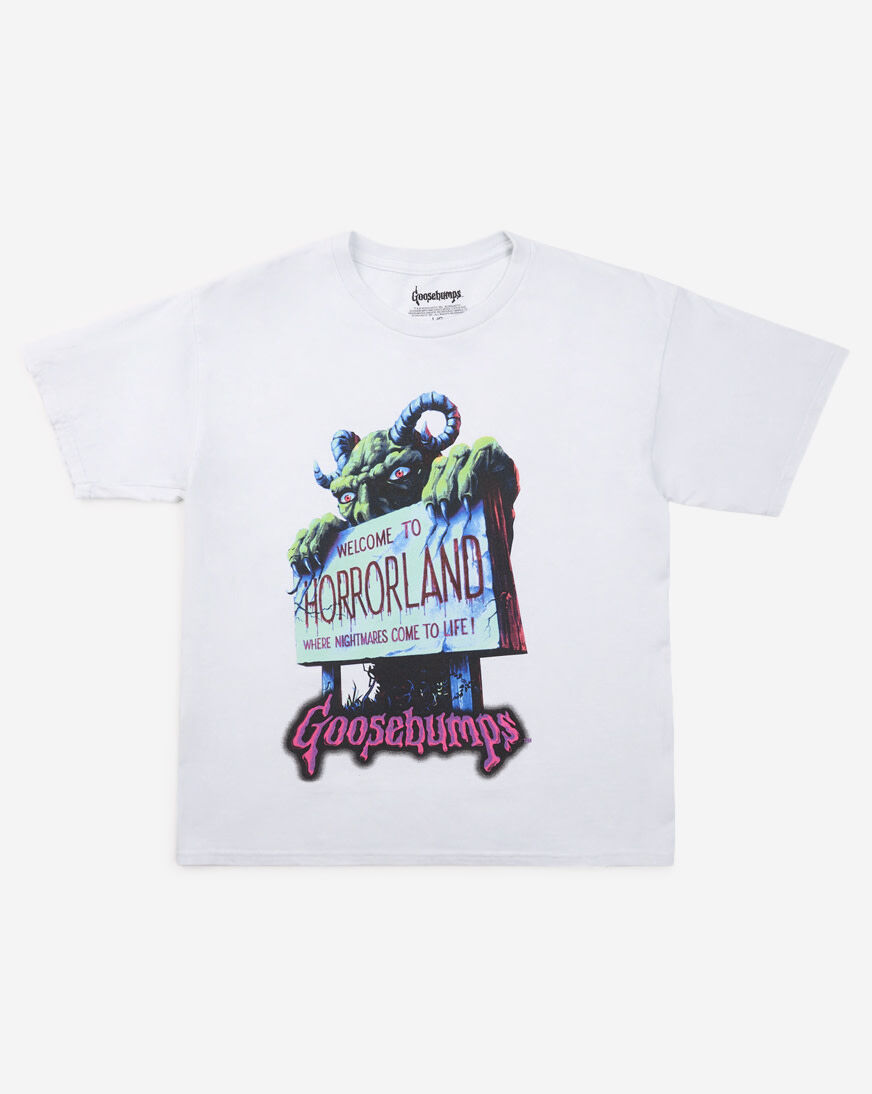 Shop Graphic Tees Goosebumps Horrorland Tee GOB2560YB white