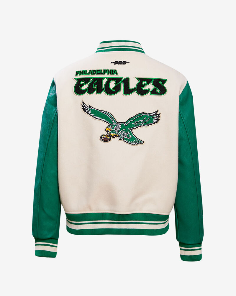 PRO STANDARD Philadelphia Eagles Retro Classic Rib Wool Varsity Jacket FPEH44149-EKG cream 3