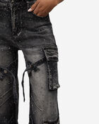 American Bazi 4Pkt Rhinestone Cargo Denim Jeans RJH-21174RS Black 3
