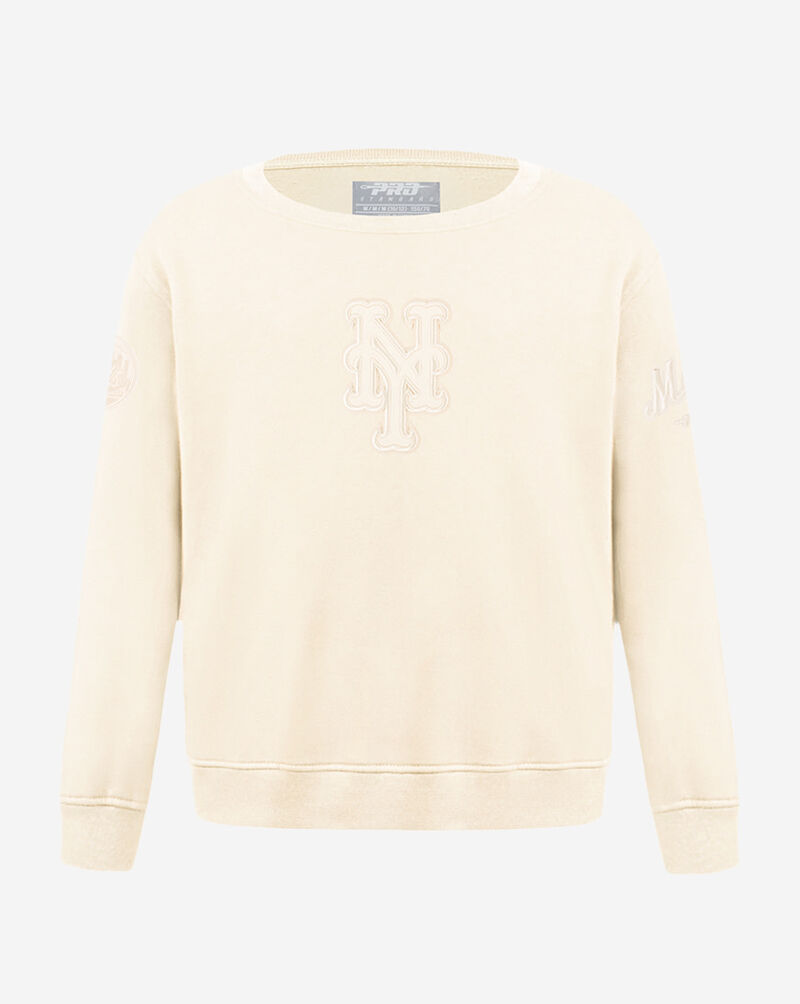 PRO STANDARD Big Boys' New York Mets Neutral Fleece Crewneck LNMB5314996-EGG cream 1