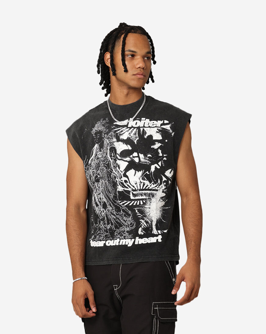 Shop Loiter Soulless Oversized Muscle Tee 02047435V009 black