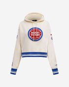 Detroit Pistons Retro Classic Rib Fleece Cropped Pullover Hoodie