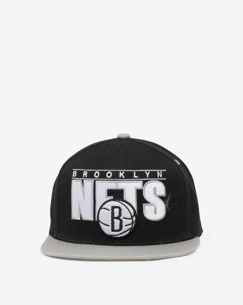Mitchell & Ness Brooklyn Nets Billboard Classic Snapback Hat 6HSSDX19016-BNEBKGY Black 2