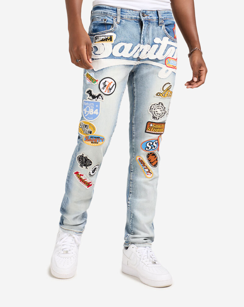 Decibel Sanity Patch Work Jean  DECWB509-BLU Blue 1