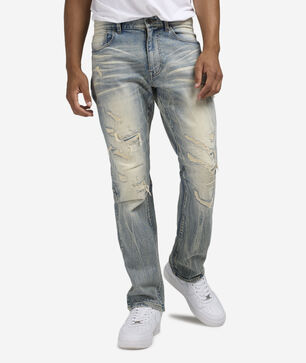 Vintage Washed Straight Jeans