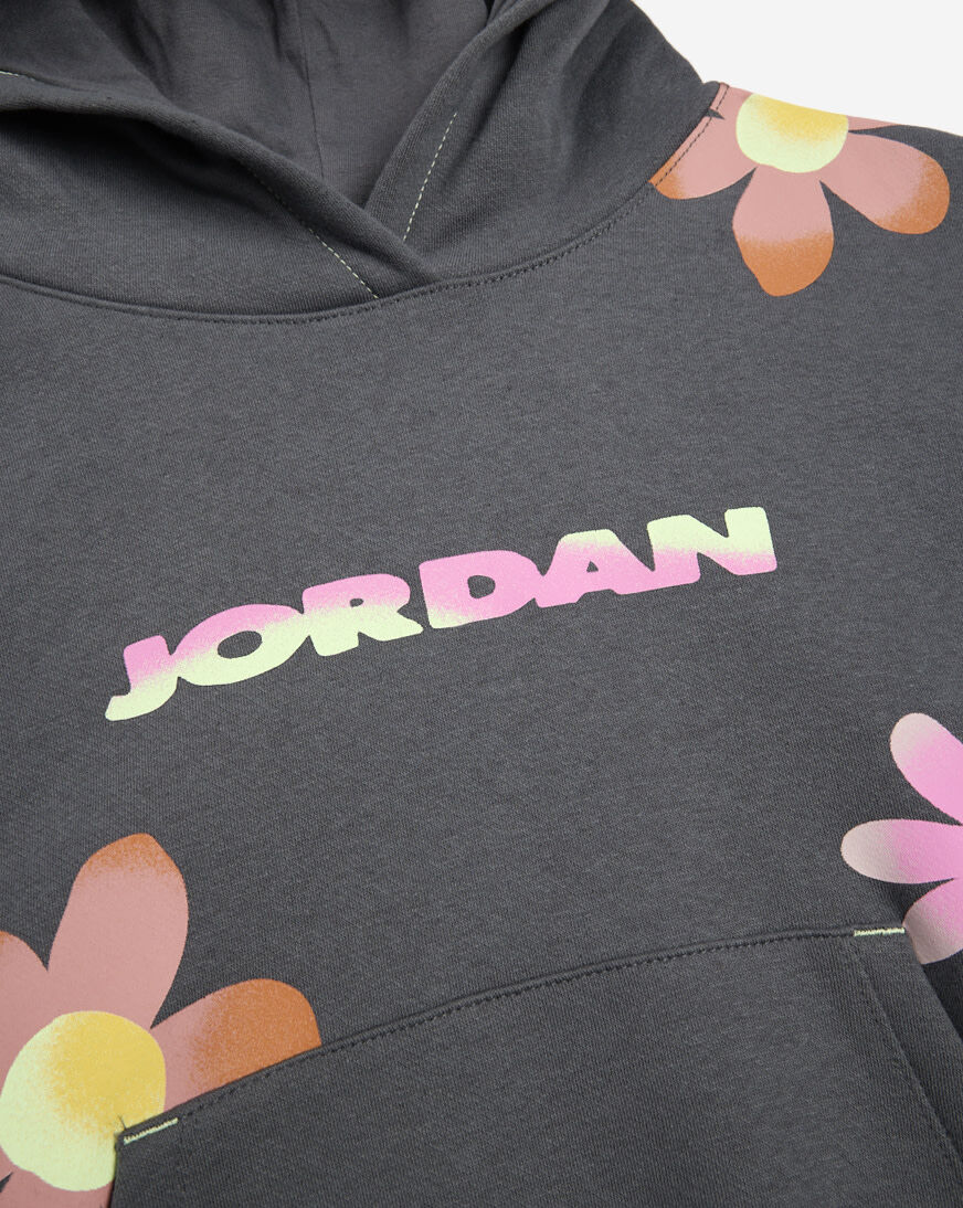 Shop Jordan Grade School Vintage Floral Pullover Hoodie 45C960 693 grey SNIPES USA