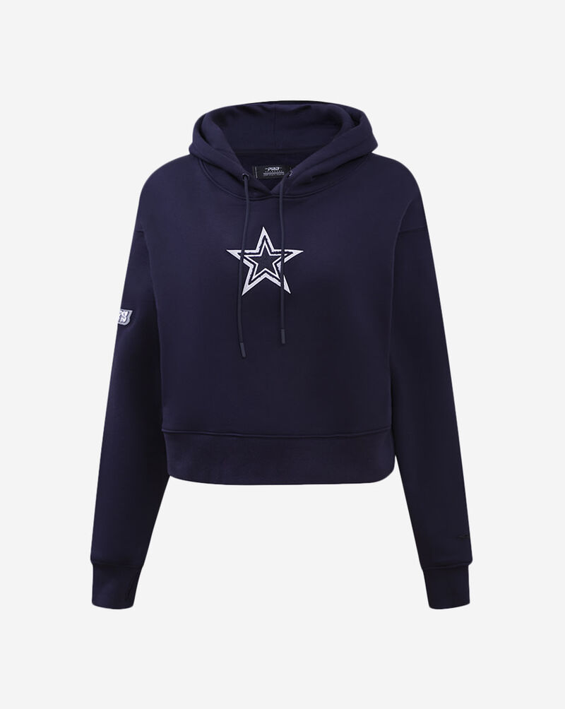 PRO STANDARD Dallas Cowboys Classic Fleece Cropped Pull Over Hoodie FDCC410316-MDN Blue 1