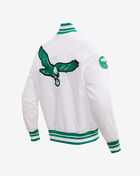 PRO STANDARD Philadelphia Eagles Retro Classic Rib Satin Jacket FPE643527-WKG White 4