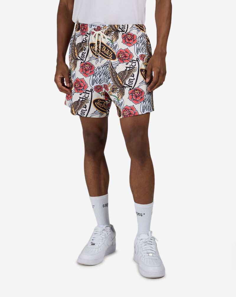 Von Dutch Allover Rose And Eagle Print Short VND3B0282SN-CRM White 1