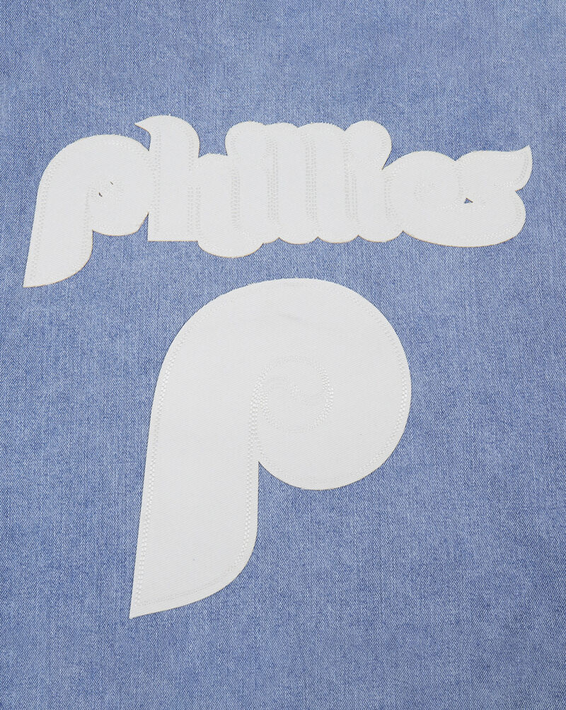 PRO STANDARD Philadelphia Phillies Varsity Blues Denim Varsity Jacket  LPH639102-DLN Blue 2