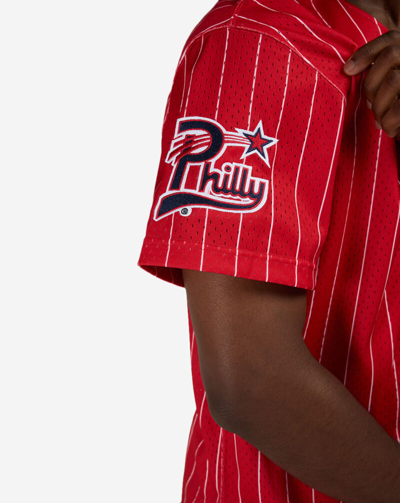 Mitchell  Ness Philadelphia Stars Cristopher S&aacute;nchez Authentic Batting Practice Pinstripes Jersey JY19325-PSRURWH Red 5