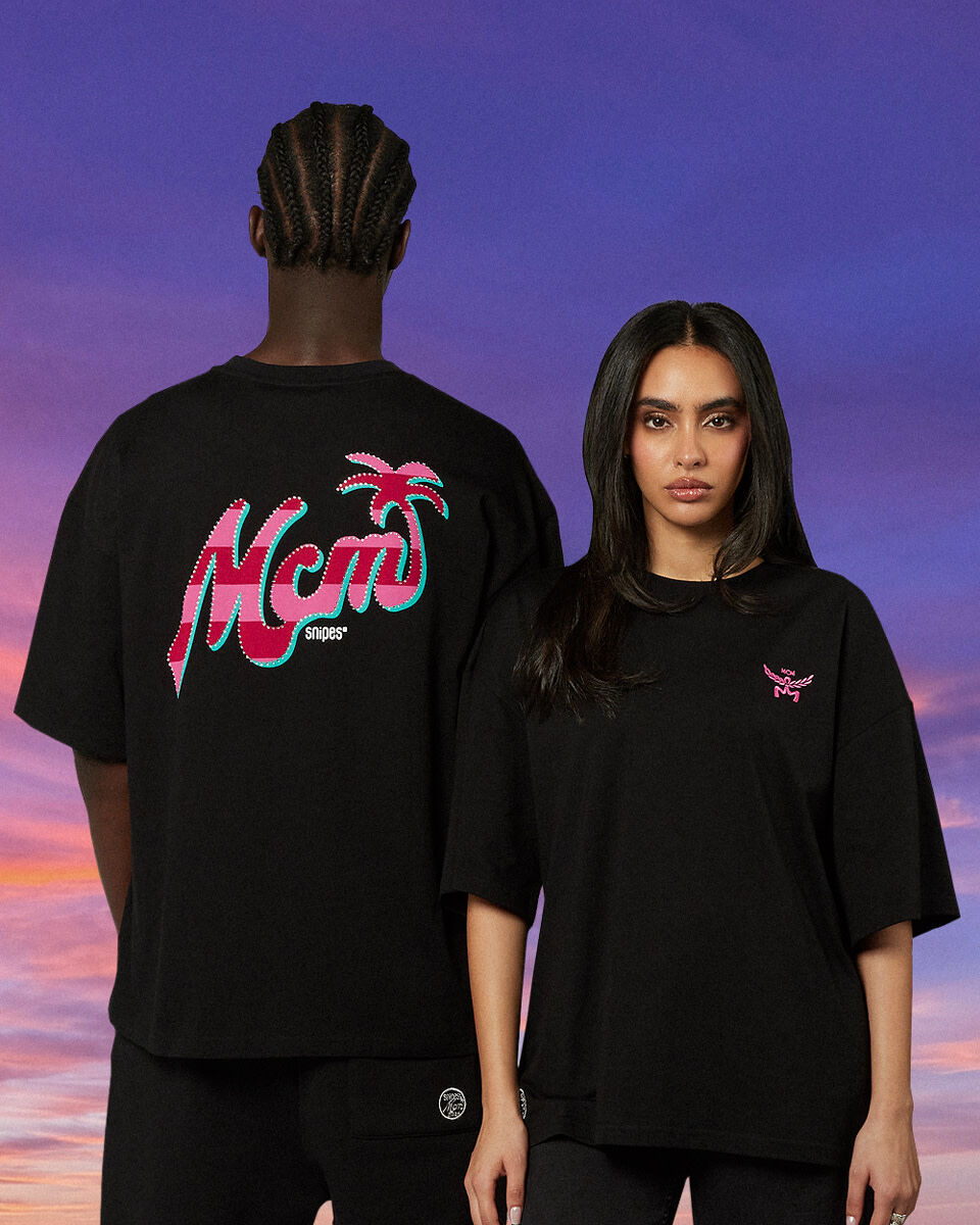 Shop MCM MCM x SNIPES Miami T-Shirt SFM252-001-1-BLK black