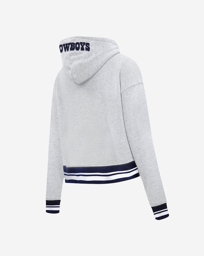 PRO STANDARD Dallas Cowboys Mash Up Rib Fleece Cropped Pull Over Hoodie FDCC42382-HMN Grey 3