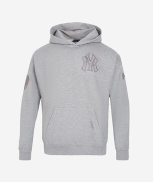 New York Yankees Neutral Drop Shoulder Fleece Pull Over Hoodie 
