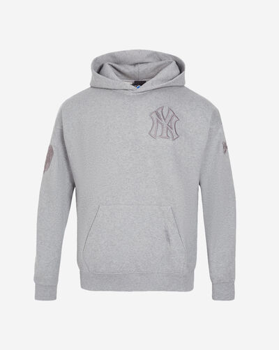 New York Yankees Neutral Drop Shoulder Fleece Pull Over Hoodie 