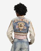 Denim Cropped Tapestry Jacket