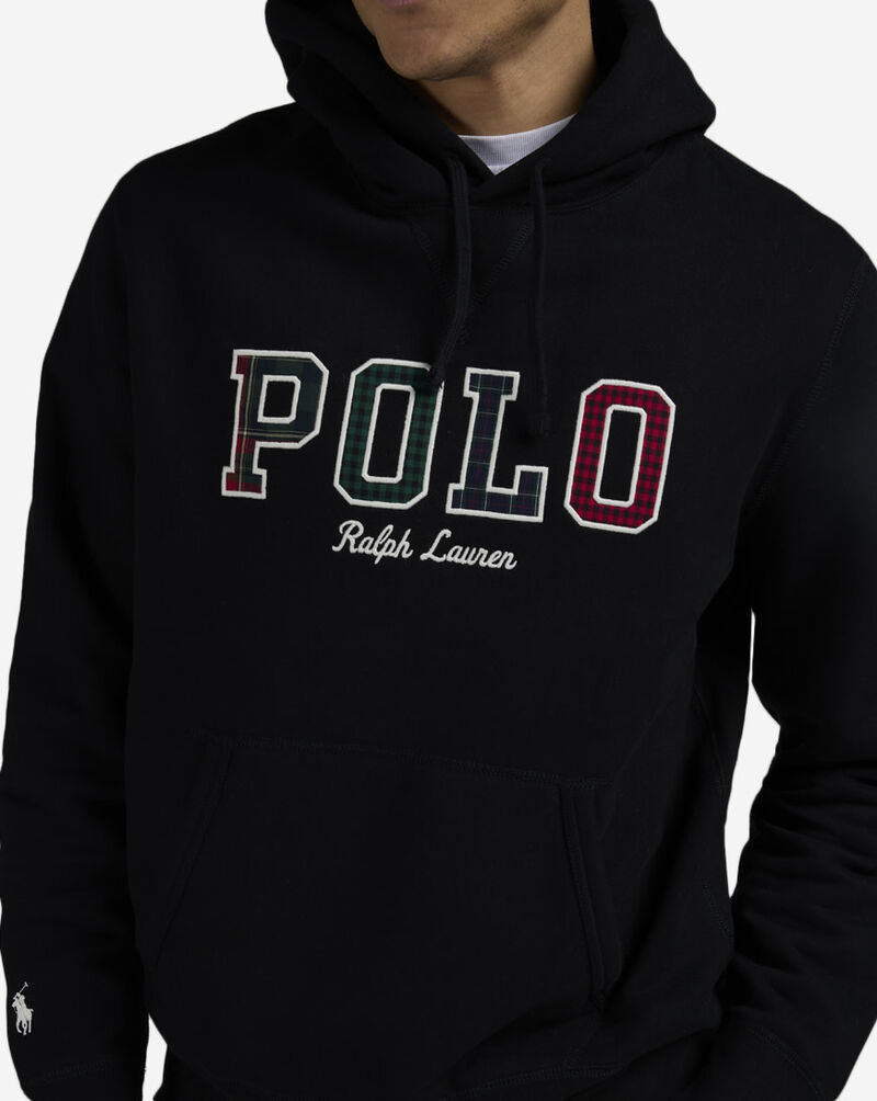 Polo Ralph Lauren The RL Fleece Plaid-Logo Hoodie 710981771004-BLK Black 3