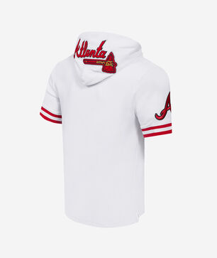 Atlanta Braves Classic Chenille Double Knit Short Sleeve Pull Over Hoodie 