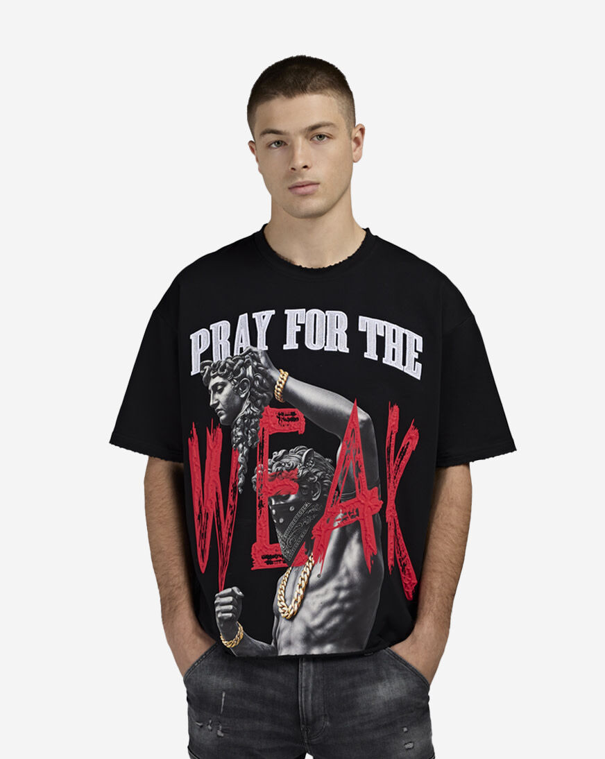 Shop STREETZ IS WATCHIN Pray For The Weak Cropped Tee SWCT5277-BLK