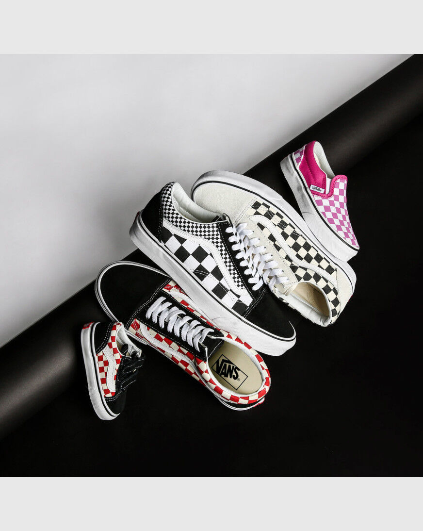 grade school checkered vans