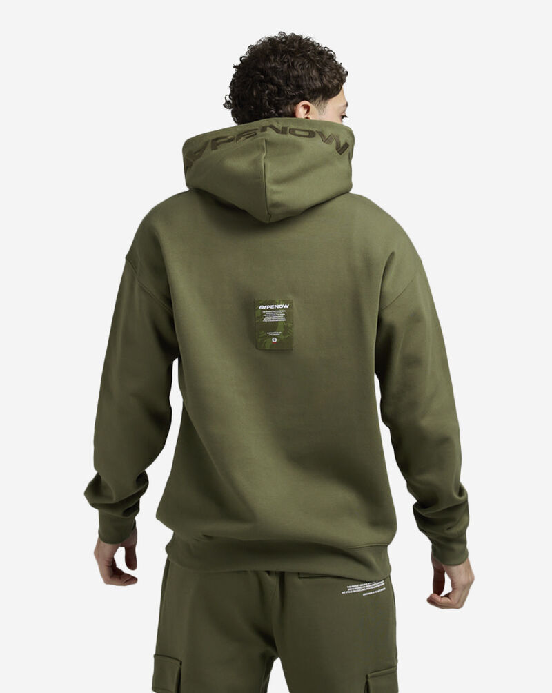 AAPE Terry Clover Face Badge Hoodie AAPSWMB323XXNKHD Green 2