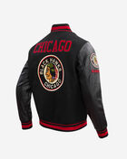 PRO STANDARD Chicago Blackhawks Retro Classic Rib Wool Varsity Jacket HCB667542-BRK Black 3