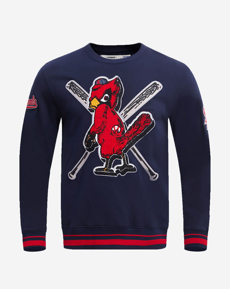 PRO STANDARD St. Louis Cardinals Retro Mash Up Rib Fleece Crewneck  LSC533500-MRM Blue 1