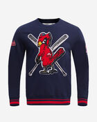 PRO STANDARD St. Louis Cardinals Retro Mash Up Rib Fleece Crewneck  LSC533500-MRM Blue 1