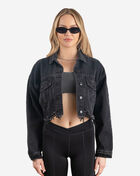 Trio Urban Ski Mask Rhinestone Denim Jacket W16-BLK Black 1