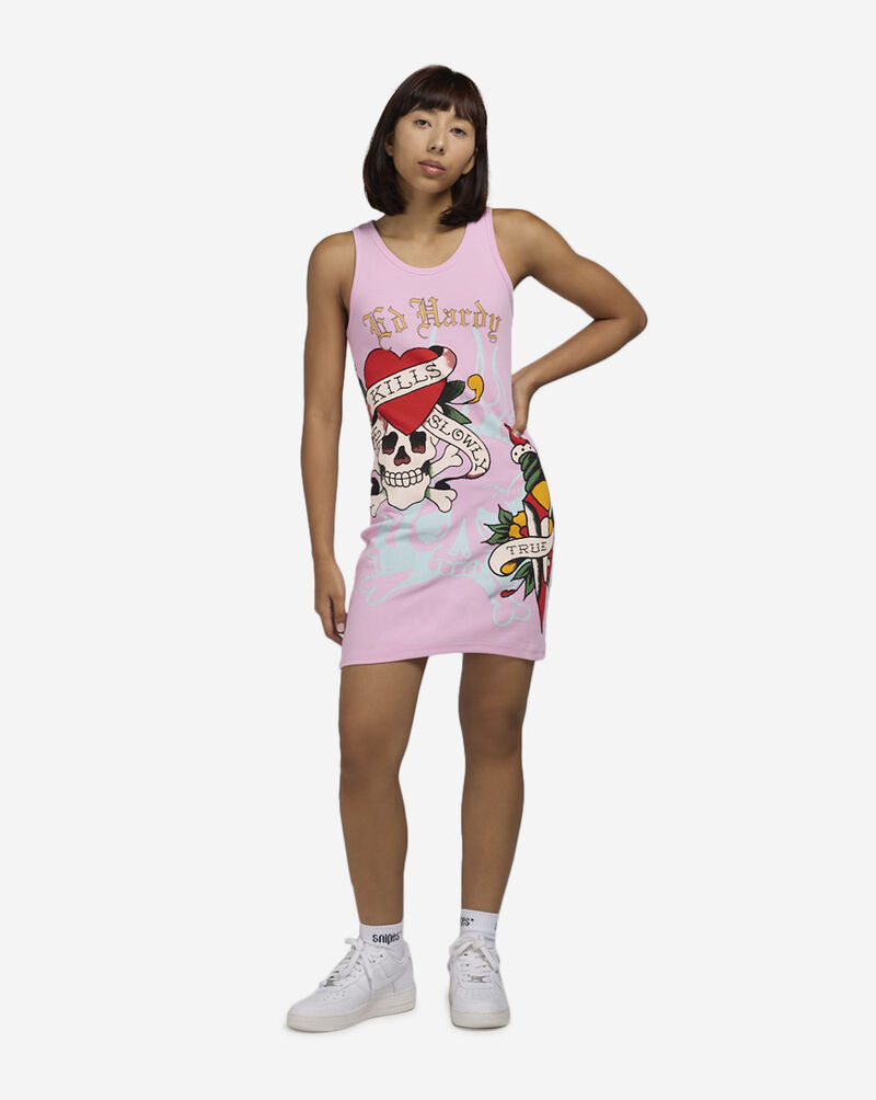 ed hardy dress Black Rose Rib Tank Dress