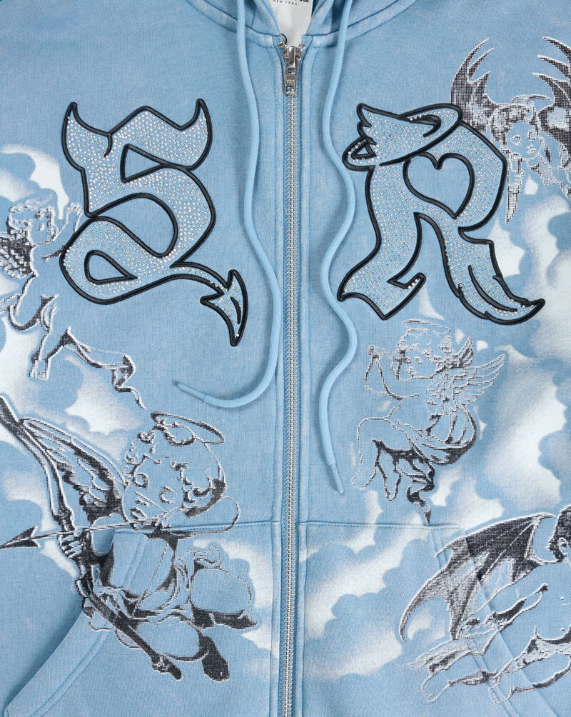 Smoke Rise Trouble In Peace Hoodie  FO26F541SN-BLU Blue 2