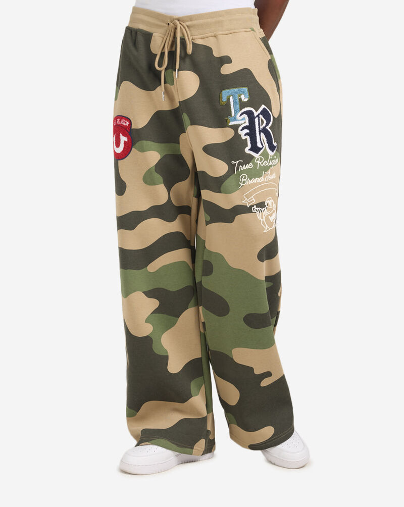 True Religion Logo Patch Baggy Sweatpant 110584-CAMO Camo 1