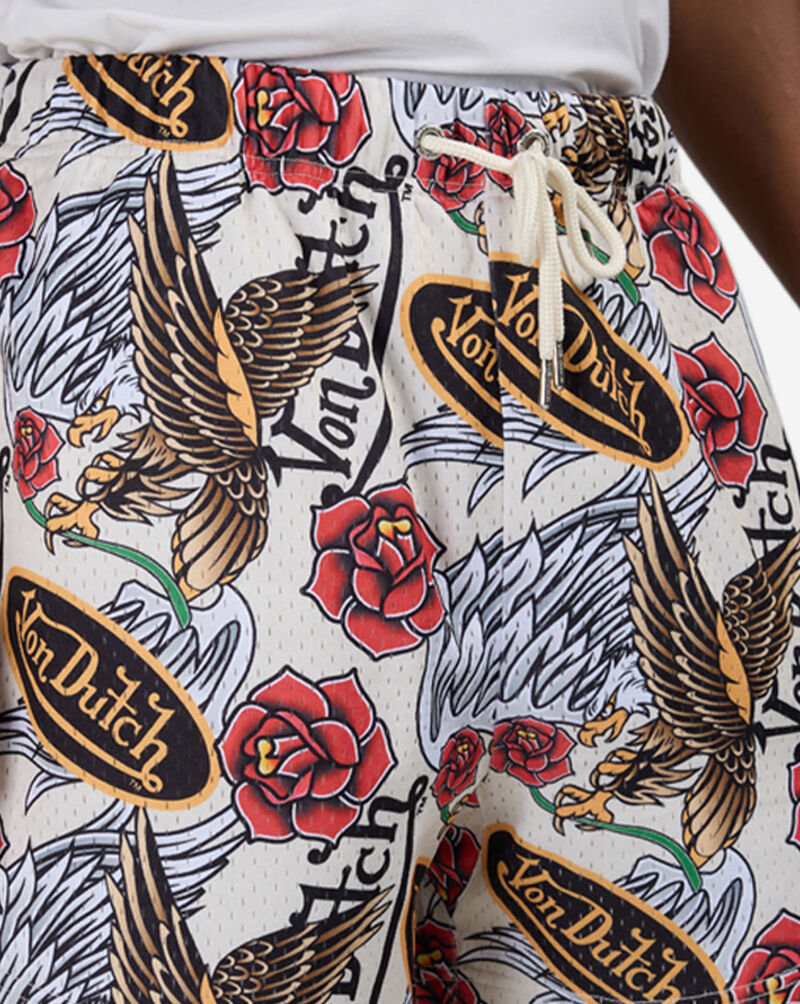 Von Dutch Allover Rose And Eagle Print Short VND3B0282SN-CRM White 3