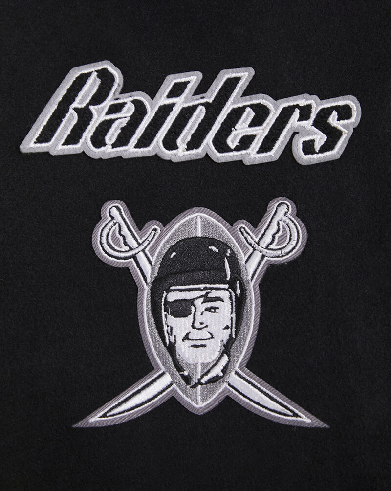 PRO STANDARD Oakland Raiders Retro Classic Rib Wool Varsity Jacket FORH43613-BLW Black 2