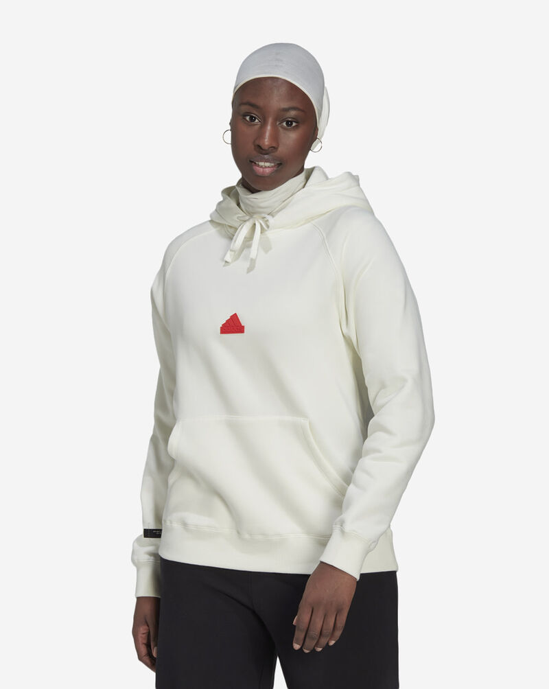 adidas Oversized Fleece Hoodie HM2852 White 1