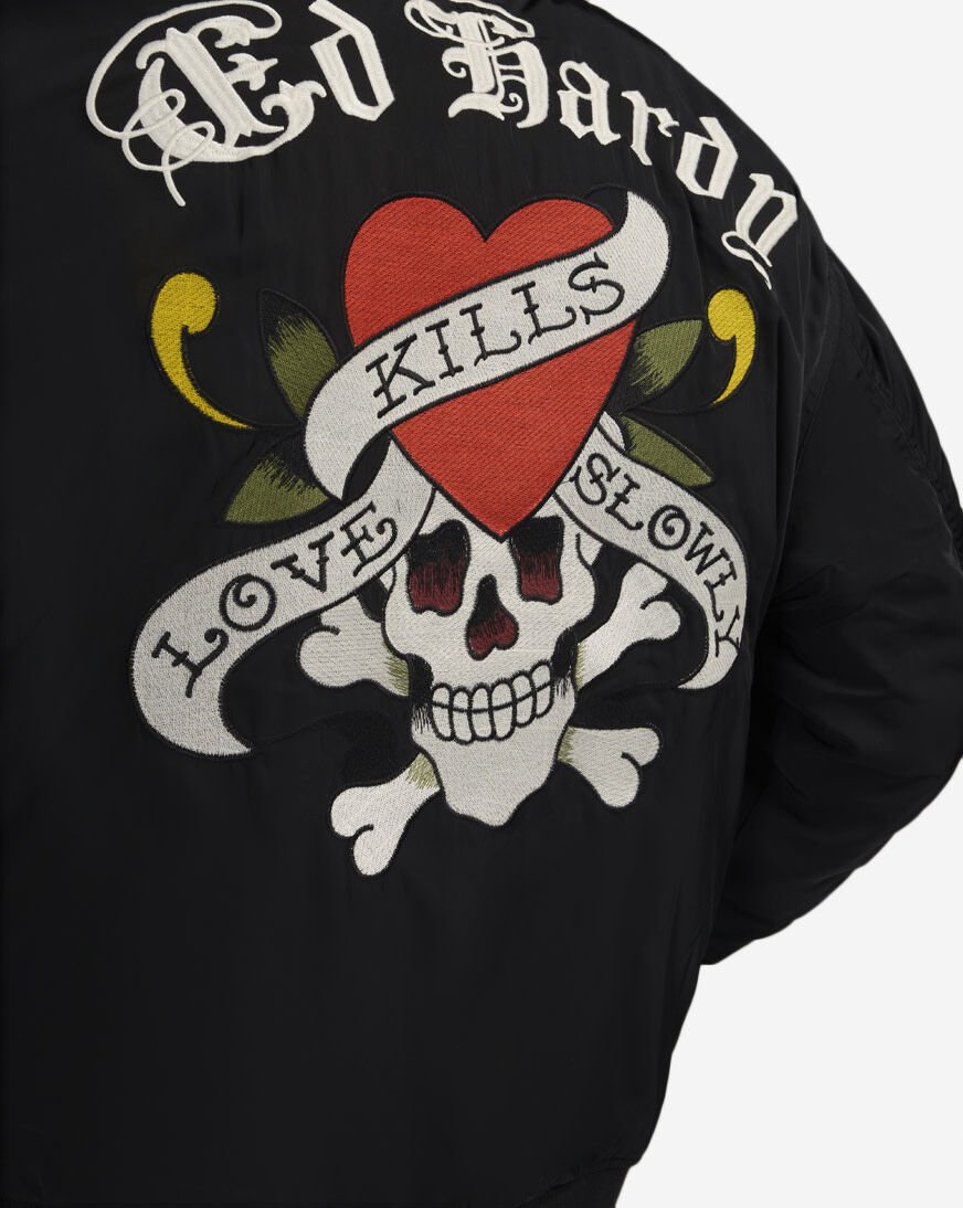Shop Ed Hardy Skull Bomber Jacket EHM012021-BLK black | SNIPES USA