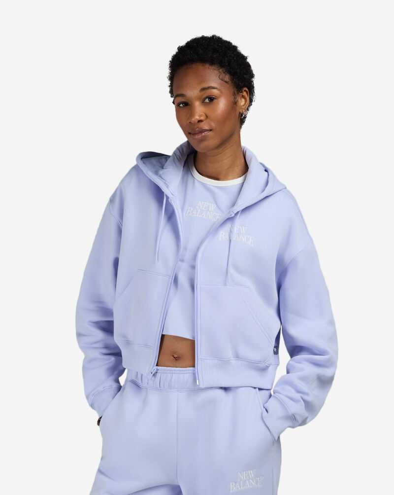 New Balance Trackside Fleece Full Zip Hoodie  WJ61W2EE-DYK Blue 1