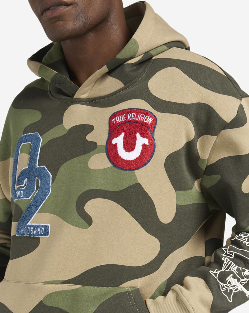 True Religion Logo Patch Hoodie  110583-CAMO Camo 3