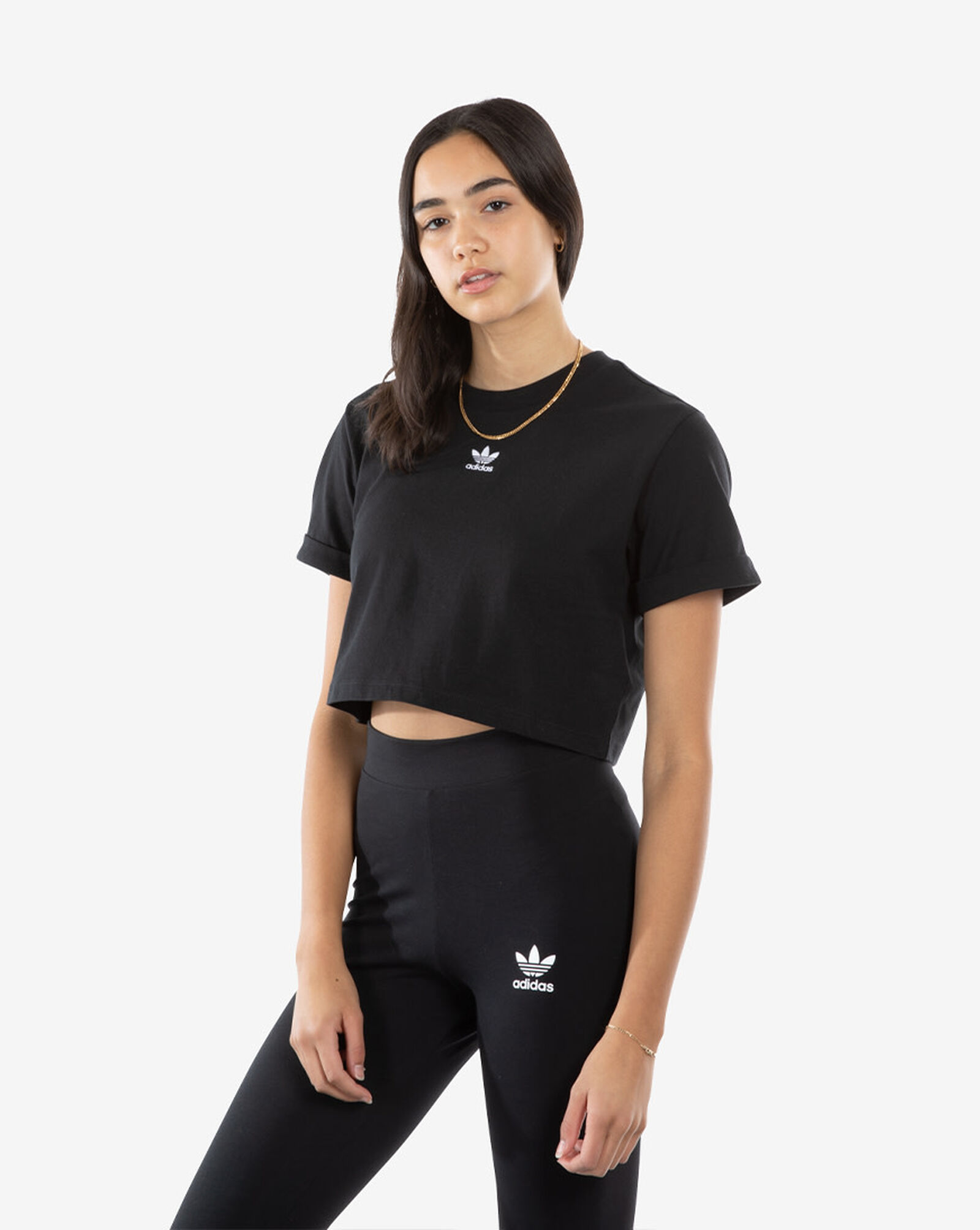 Shop adidas Adicolor Essentials Cropped Tee H37882 black | SNIPES USA