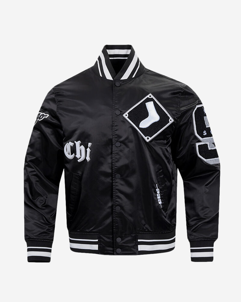 PRO STANDARD Chicago White Sox Old English Rib Satin Jacket LCW633533-BLK Black 1
