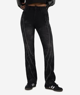 Boot Cut Cascade Stud Denim Jeans