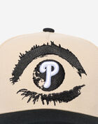 Mitchell  Ness Philadelphia Phillies Pro Pinch Distressed Eye Snapback Hat HP20450-PPHTABK Beige 2